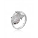 Anillo Clarity Ghost de plata de primera ley y circonitas
